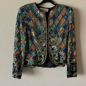 A.J. Bari Multicolor Sequin Blazer